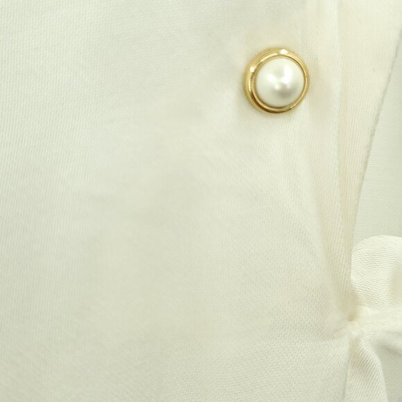 Sandro Sandro Paris Courbe Studded Blouse Top 6US/2/M White Cotton - Picture 14 of 14